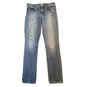 J Crew Women's Distressed Straight Leg Jeans Size 27